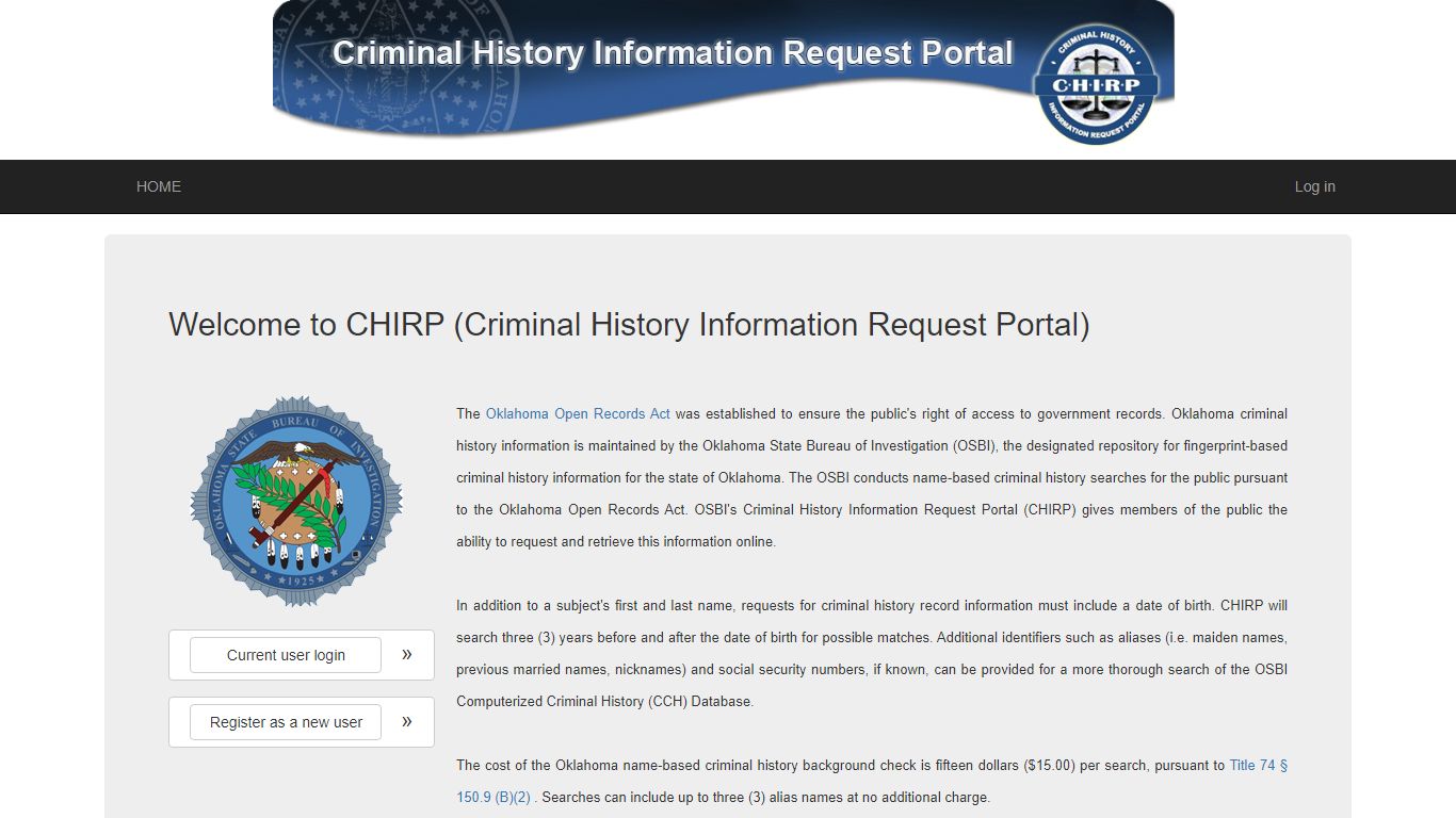 Home Page [chirp.osbi.ok.gov]